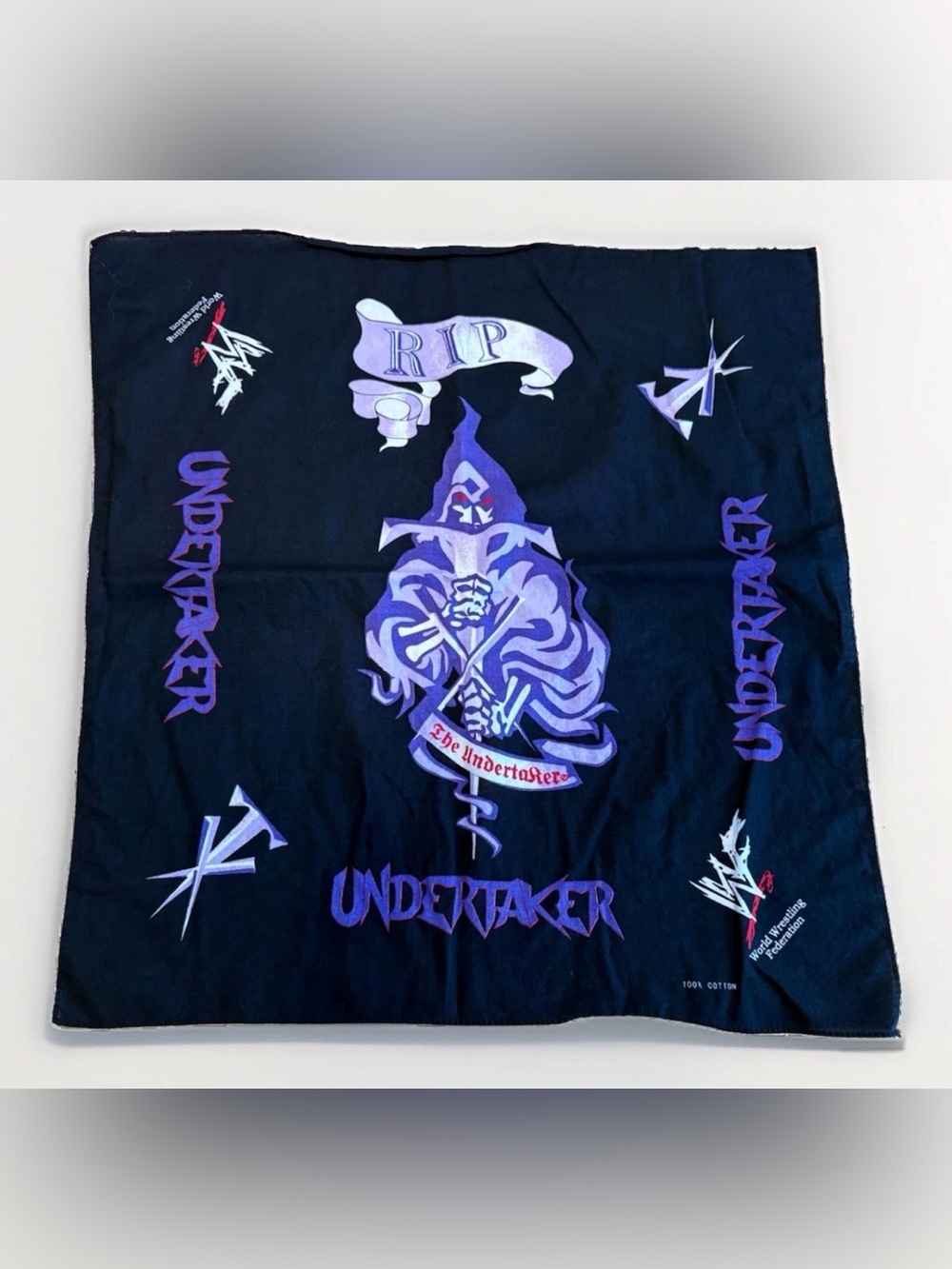 Vintage WWF The Undertaker Bandana World Wrestling Federation WWE 90s Promo
